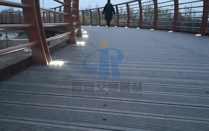 LED Solar Studs on bridge
